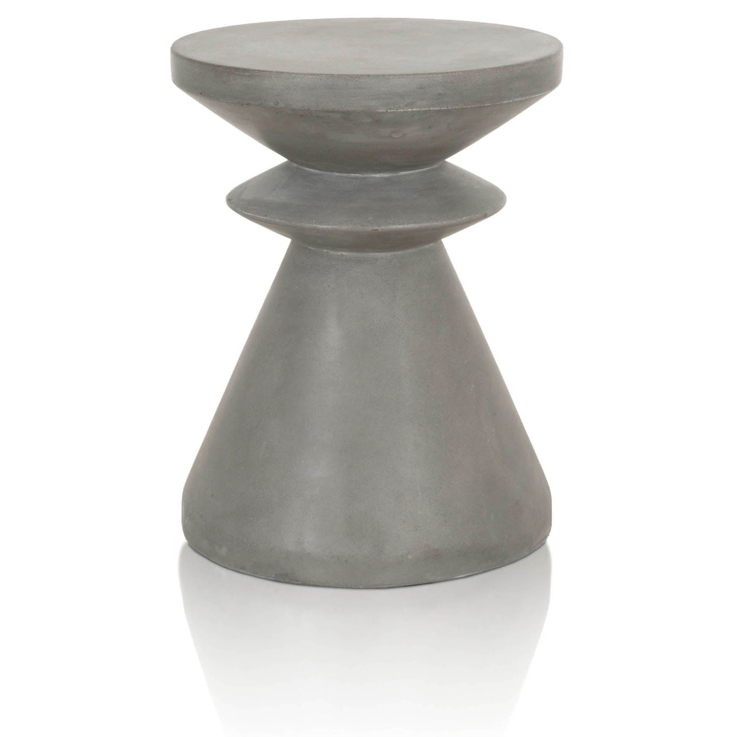 Benzara BM217406 Gray Industrial Style Pawn Shape Concrete Accent Table