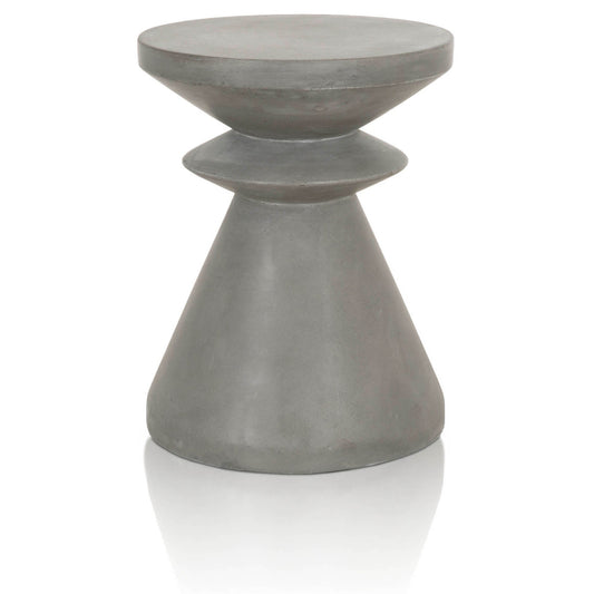 Benzara BM217406 Gray Industrial Style Pawn Shape Concrete Accent Table