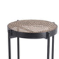 Benzara BM217924 Brown and Black Metal Accent Table With Mesh Design Shelf and Top