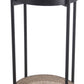 Benzara BM217924 Brown and Black Metal Accent Table With Mesh Design Shelf and Top