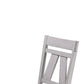 Benzara BM218004 White and Gray Wooden Side Chair With Fabric Upholstered Seat, Set of 2