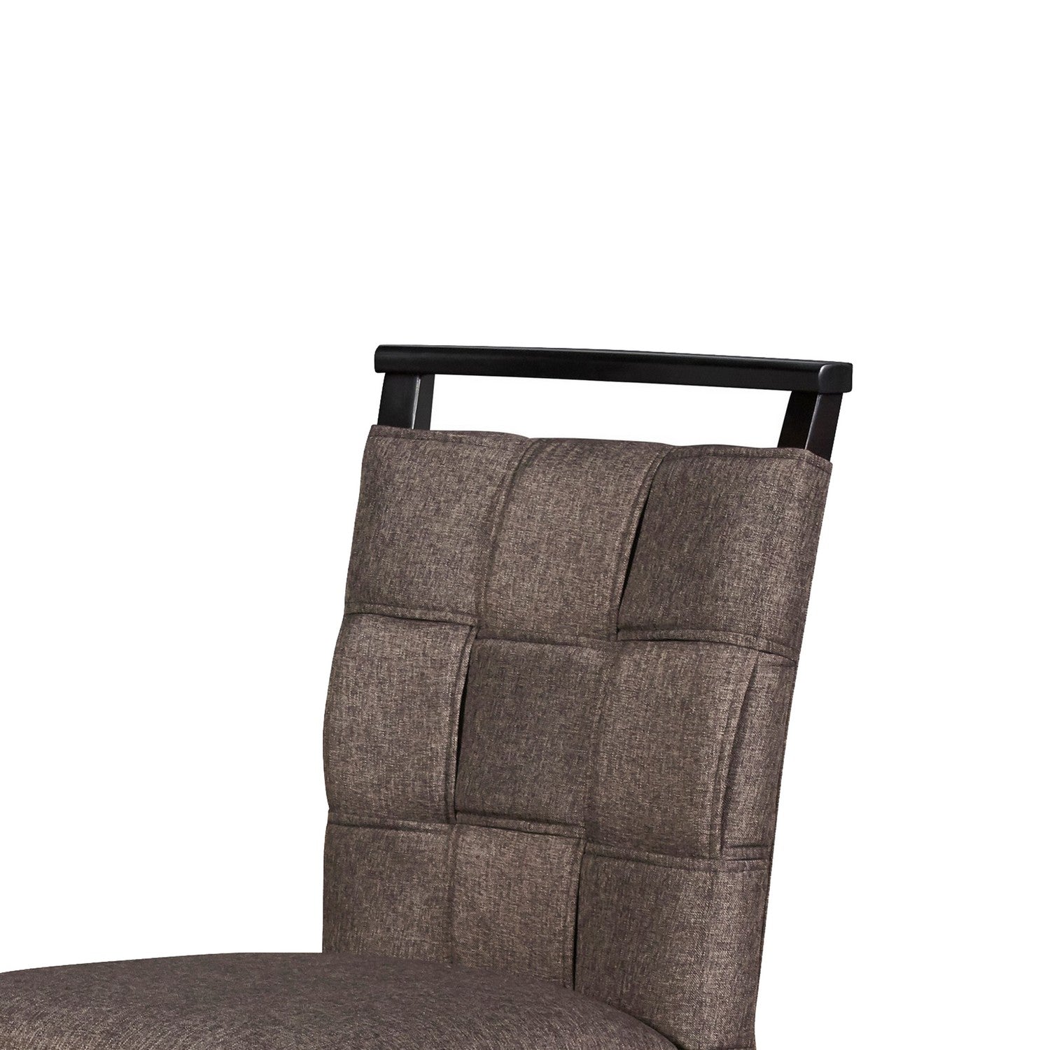 Benzara BM218058 Gray Fabric Counter Chair With Interwoven Backrest and Padded Seat, Set of 2