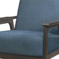 Benzara BM219766 Blue Fabric Upholstered Accent Chair With Straight Arms