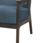 Benzara BM219766 Blue Fabric Upholstered Accent Chair With Straight Arms