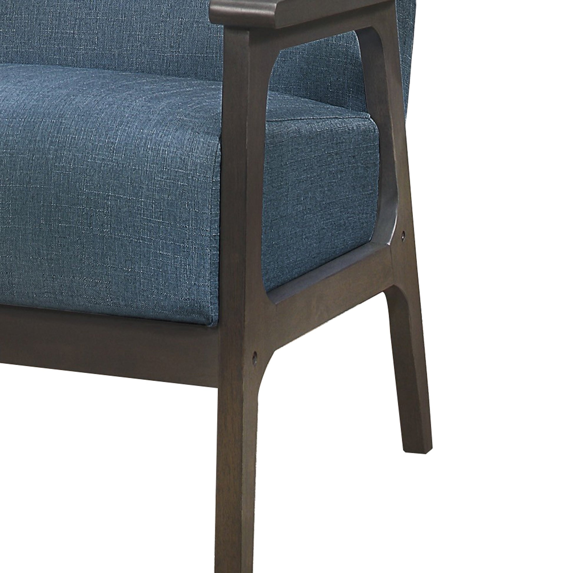 Benzara BM219766 Blue Fabric Upholstered Accent Chair With Straight Arms