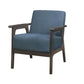 Benzara BM219766 Blue Fabric Upholstered Accent Chair With Straight Arms