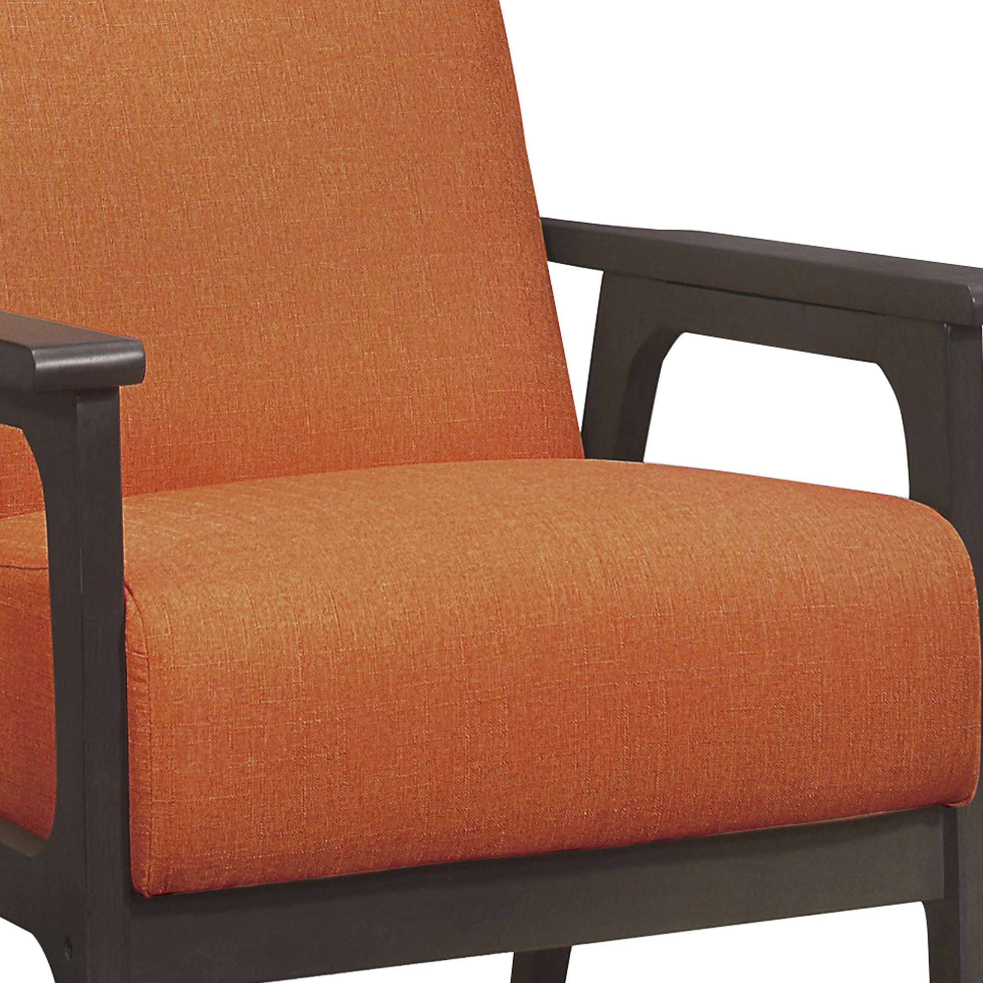 Benzara BM219767 Orange Fabric Upholstered Accent Chair With Straight Arms