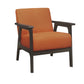 Benzara BM219767 Orange Fabric Upholstered Accent Chair With Straight Arms