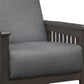 Benzara BM219768 Dark Gray Fabric Upholstered Accent Chair With Mission Arms