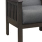 Benzara BM219768 Dark Gray Fabric Upholstered Accent Chair With Mission Arms