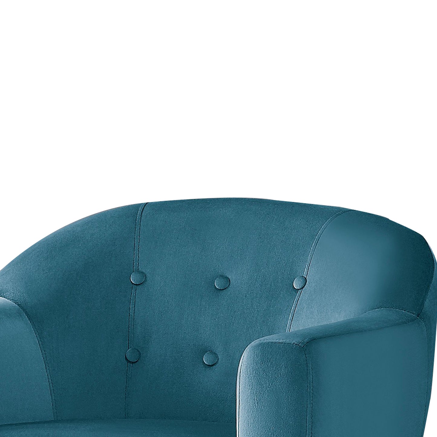 Benzara BM219771 Blue Fabric Upholstered Accent Chair With Stitching Details