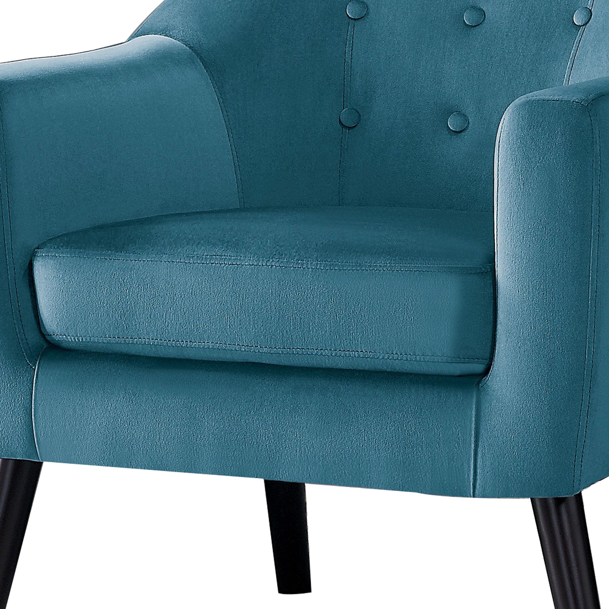 Benzara BM219771 Blue Fabric Upholstered Accent Chair With Stitching Details