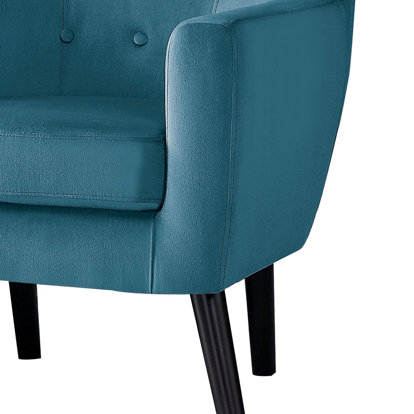 Benzara BM219771 Blue Fabric Upholstered Accent Chair With Stitching Details