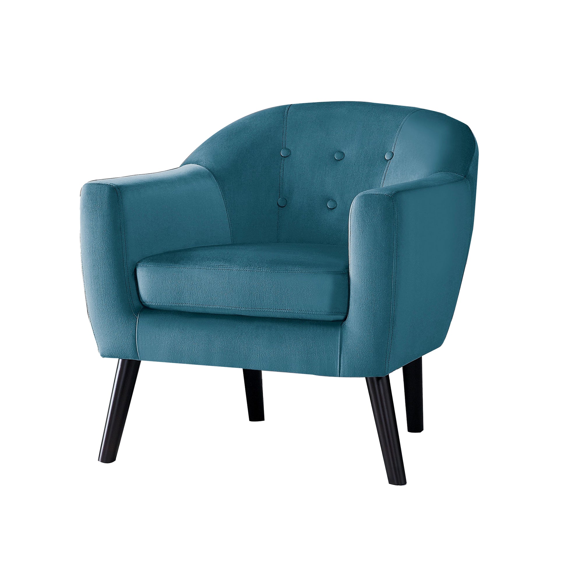 Benzara BM219771 Blue Fabric Upholstered Accent Chair With Stitching Details