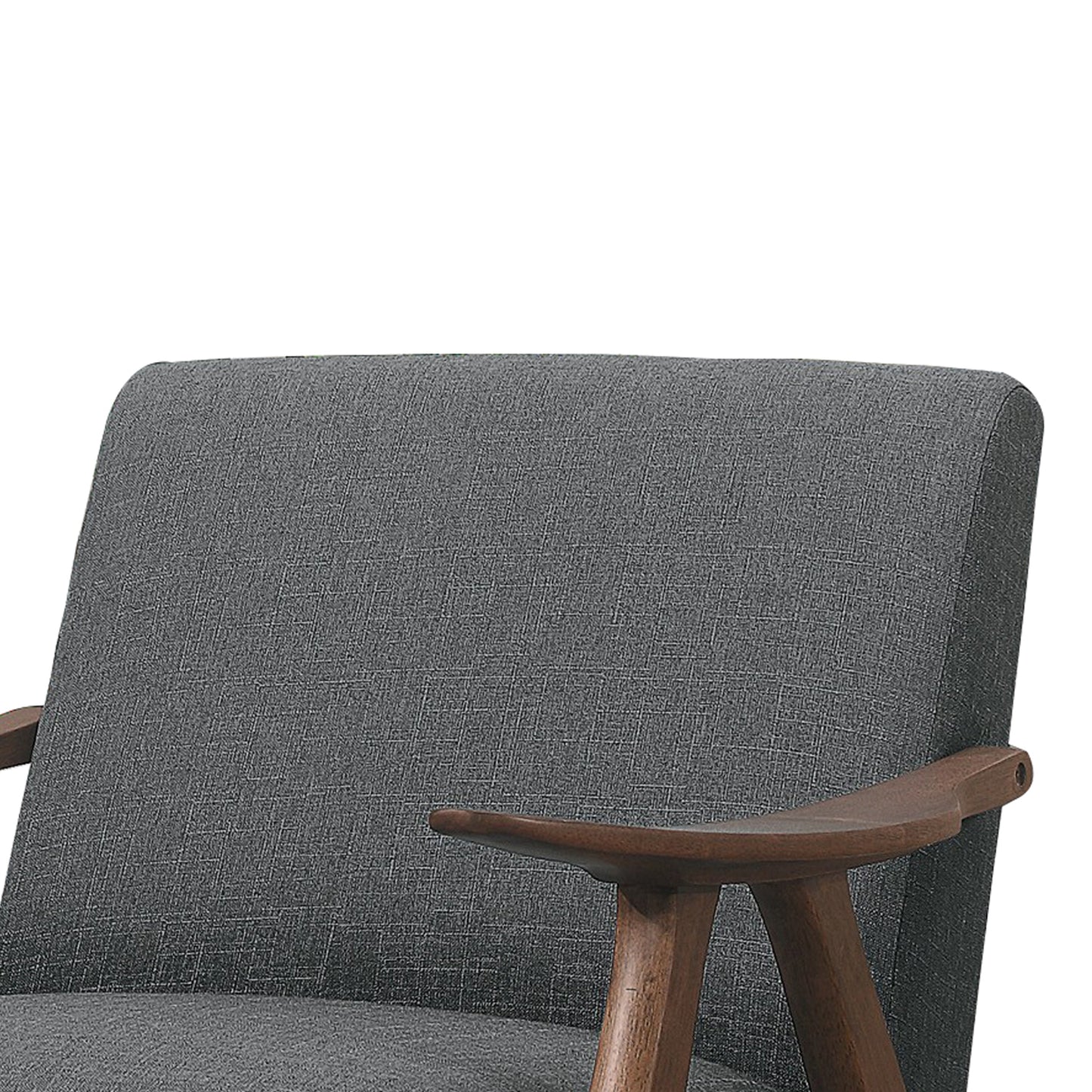 Benzara BM219775 Gray Fabric Upholstered Accent Chair With Curved Armrests