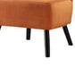 Benzara BM219780 Orange Upholstered Armless Accent Chair With Flared Back and Button Tufting