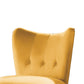 Benzara BM219781 Yellow Upholstered Armless Accent Chair With Flared Back and Button Tufting