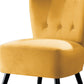 Benzara BM219781 Yellow Upholstered Armless Accent Chair With Flared Back and Button Tufting