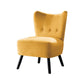 Benzara BM219781 Yellow Upholstered Armless Accent Chair With Flared Back and Button Tufting