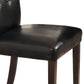 Benzara BM219902 Brown Faux Leather Upholstered Side Chair With Button Tufting, Set of 2