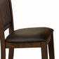 Benzara BM219958 Brown Fabric Side Chair With Flared Backrest and Padded Seat, Set of 2