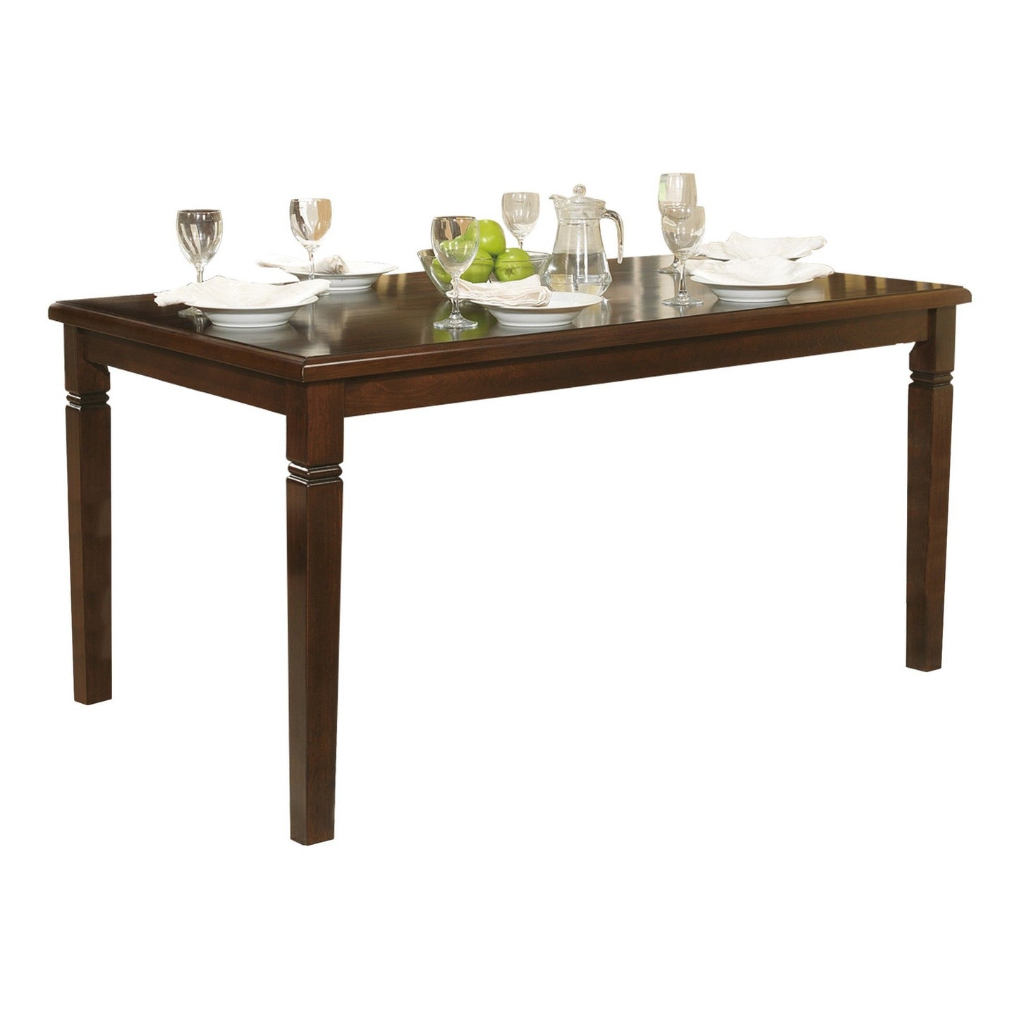 Benzara BM220101 Rectangular Shape Wooden Dining Table With Tapered Legs, Oak Brown