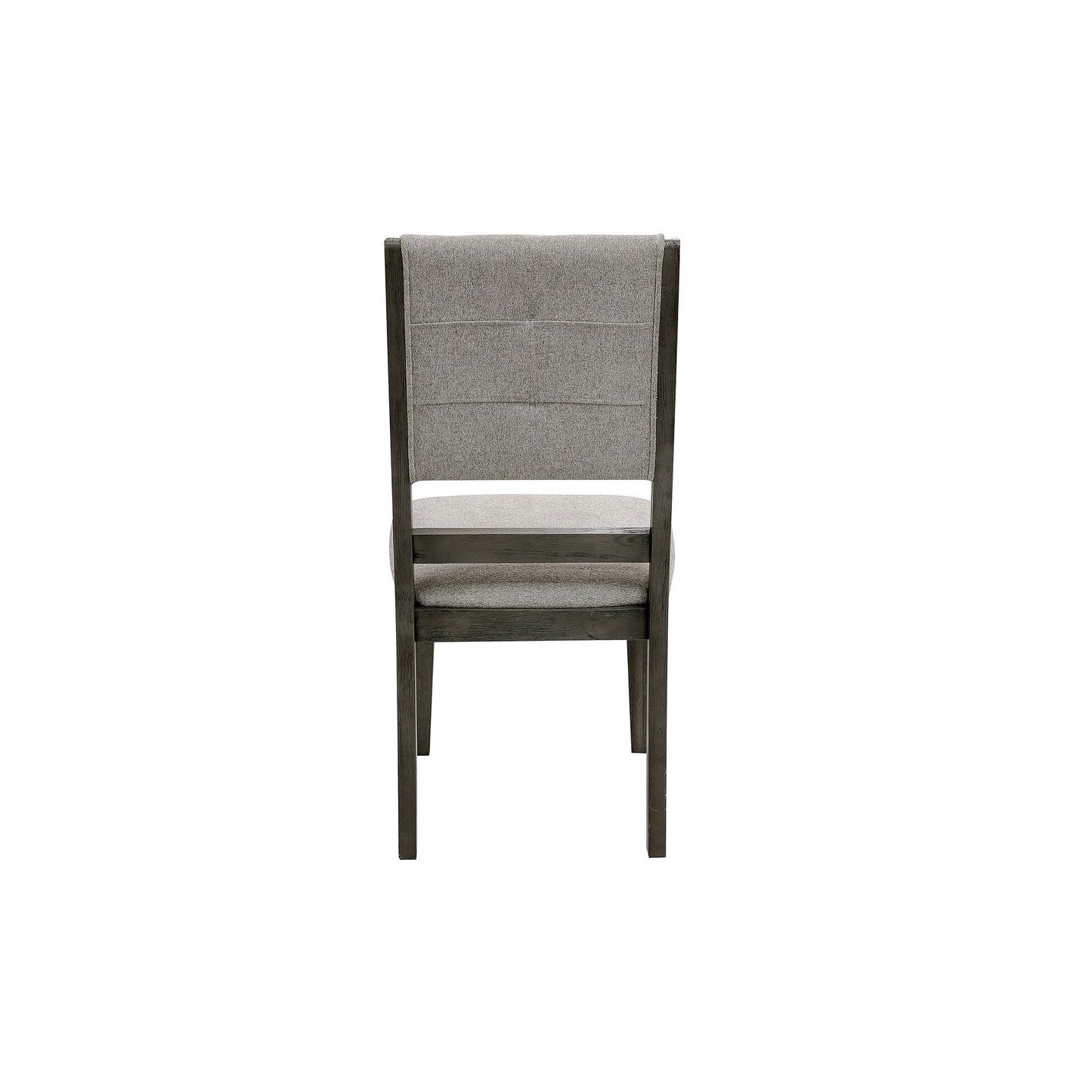 Benzara BM220153 Gray Open Design Back Fabric Side Chair With Wooden Legs, Set of 2