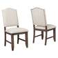 Benzara BM220557 Beige and Brown Arched Open Back Side Chair With Nailhead Accents,Set of 2