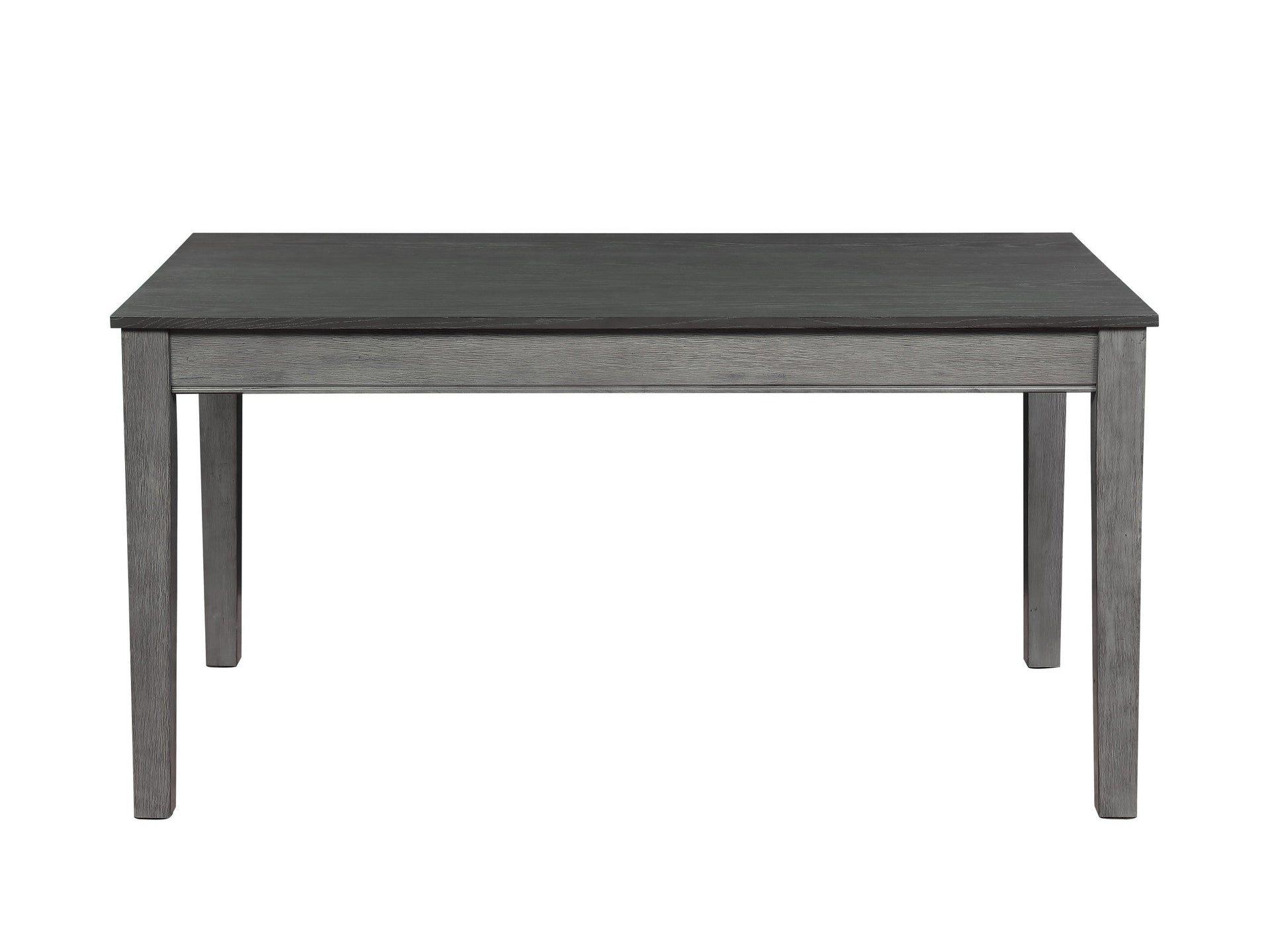 Benzara BM220887 Rectangular Wooden Dining Table With 2 Drawers and Tapered Legs, Gray