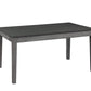 Benzara BM220887 Rectangular Wooden Dining Table With 2 Drawers and Tapered Legs, Gray