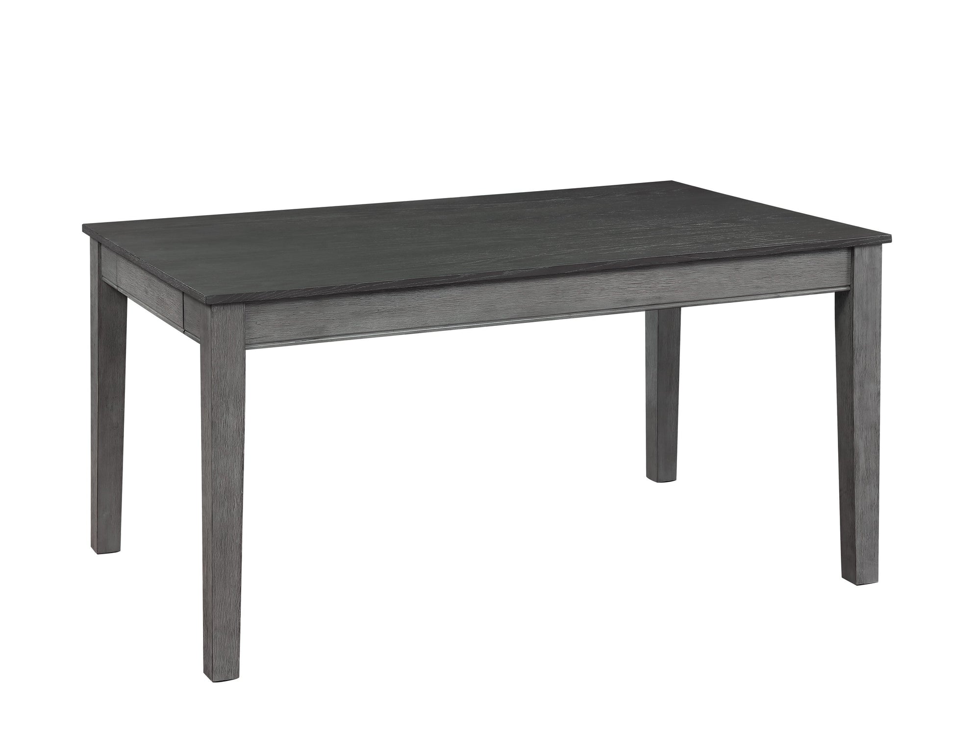 Benzara BM220887 Rectangular Wooden Dining Table With 2 Drawers and Tapered Legs, Gray