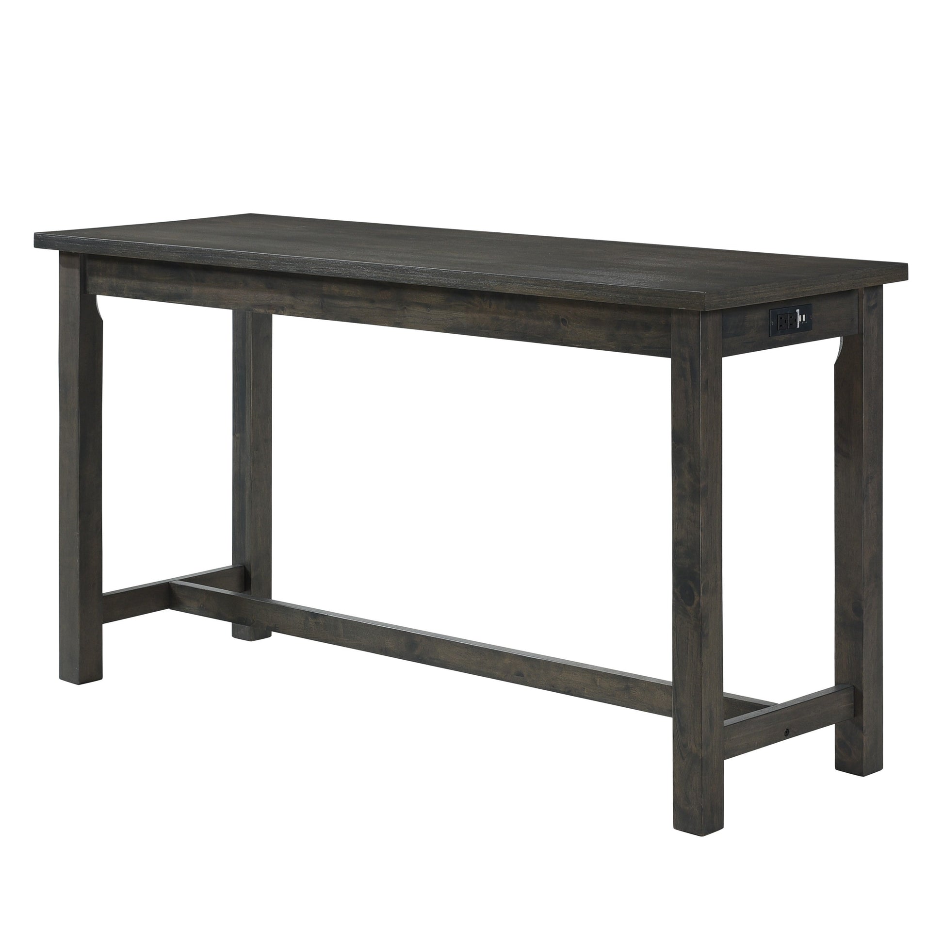 Benzara BM220894 1 Drawer Counter Height Table With Backless Stools, Set of 4, Gray