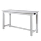 Benzara BM220895 1 Drawer Counter Height Table With Backless Stools,Set of 4,White and Gray