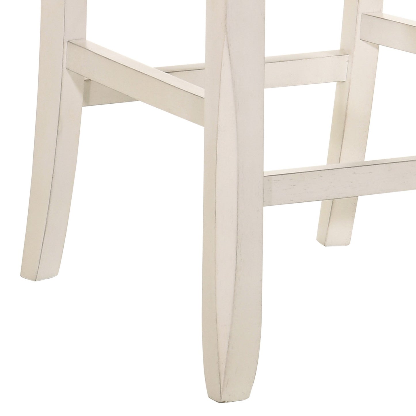 Benzara BM221628 White and Gray Wood and Fabric Counter Height Chair, Set of 2