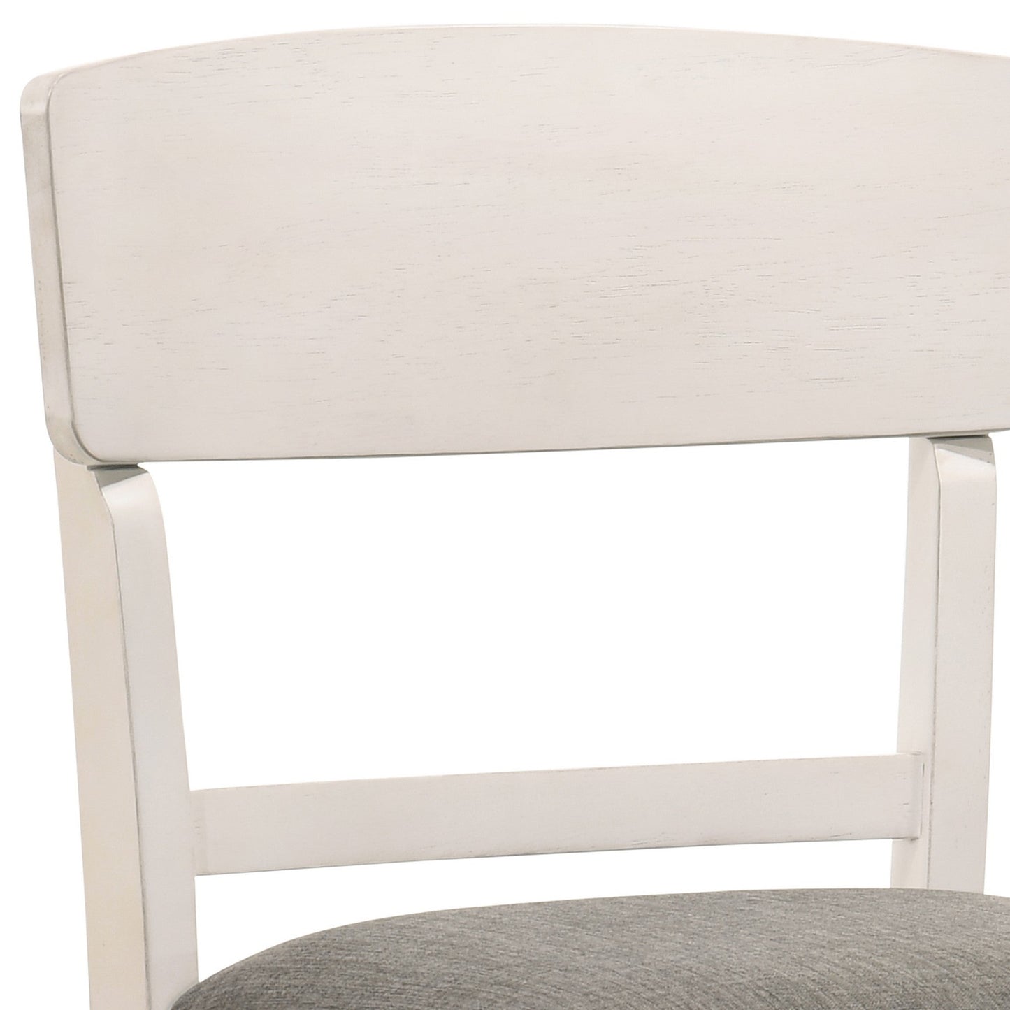 Benzara BM221628 White and Gray Wood and Fabric Counter Height Chair, Set of 2