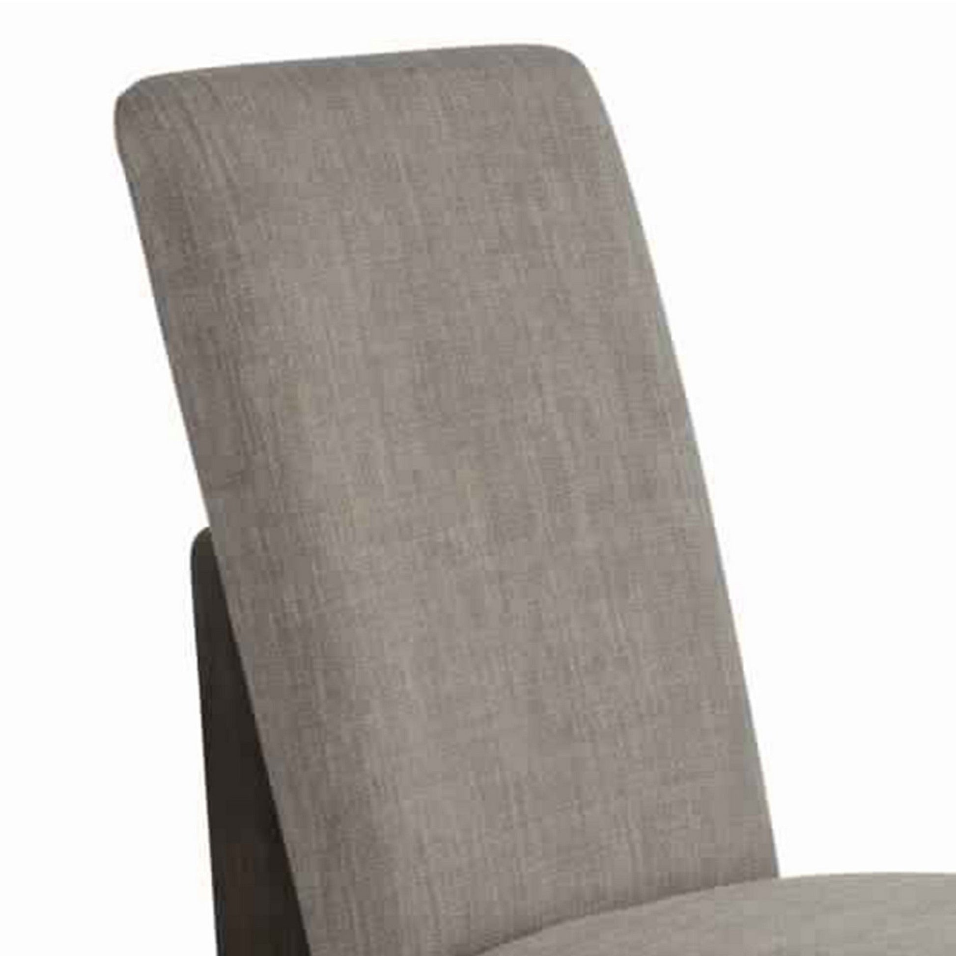 Benzara BM222464 Gray and Brown Fabric Upholstered Side Chair With Tapered Legs, Set of 2