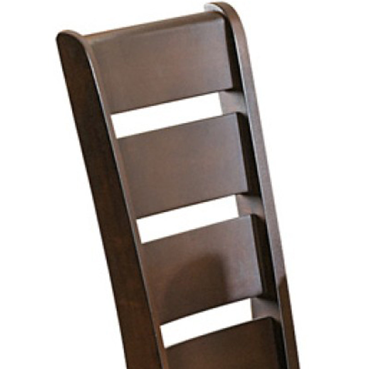 Benzara BM222673 Brown Faux Leather Upholstered Wooden Side Chair With Ladder Back Design