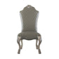 Benzara BM225880 Antique White Leatherette Side Chair With High Back and Claw Legs, Set of 2