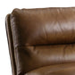 Benzara BM225908 Light Brown and Gold Leatherette Bar Chair With Metal Sled Base