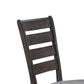 Benzara BM232569 Gray Ladder Back Fabric padded Side Chair, Set of 2