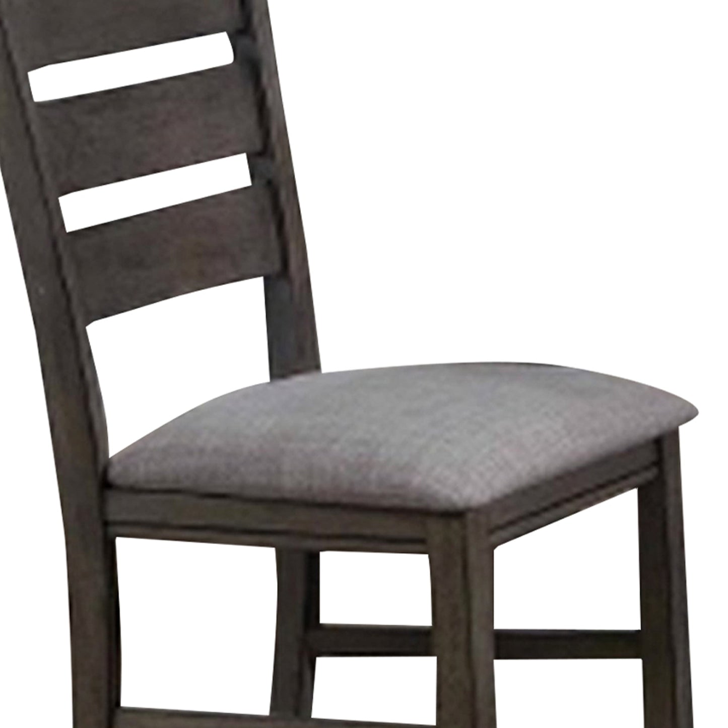 Benzara BM232569 Gray Ladder Back Fabric padded Side Chair, Set of 2