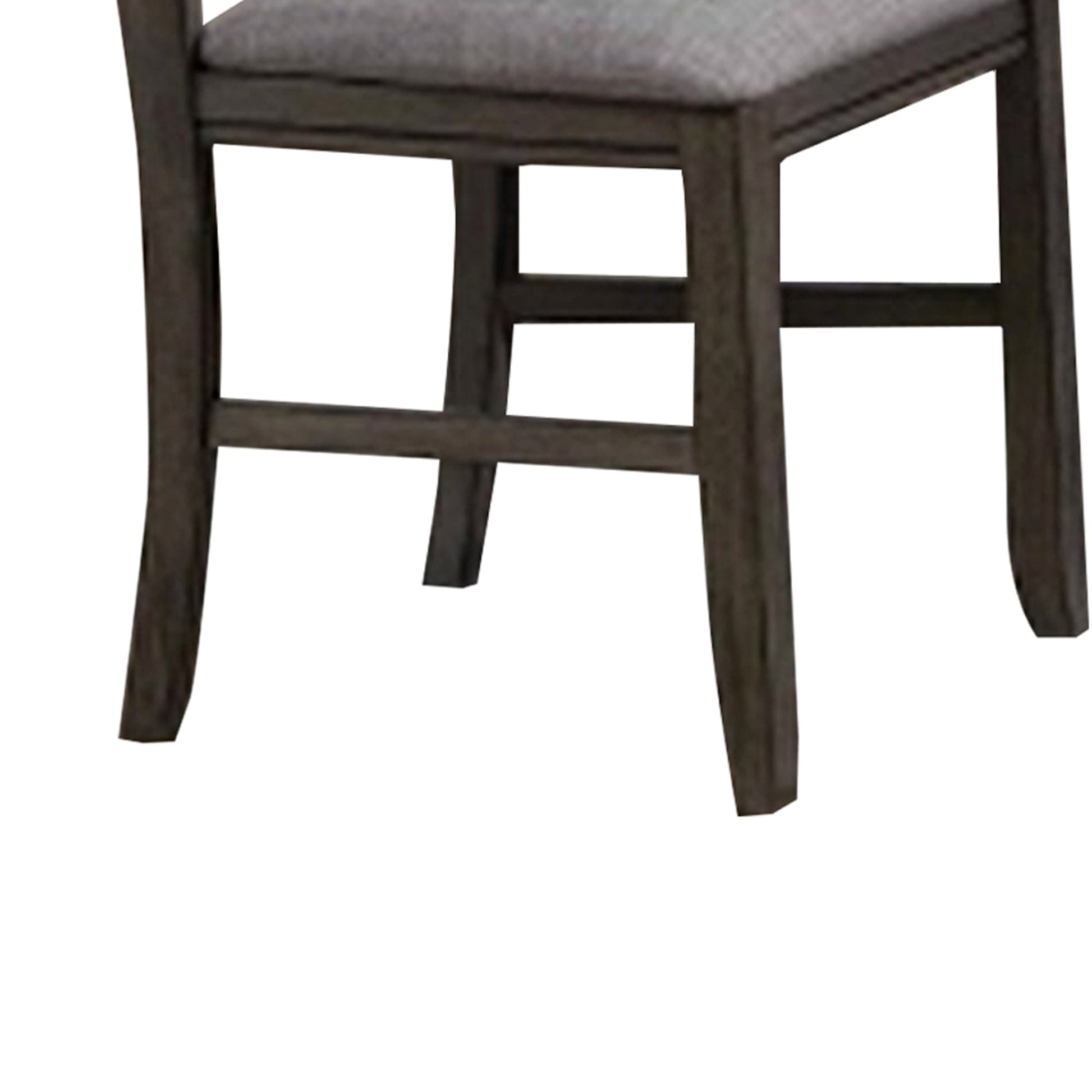 Benzara BM232569 Gray Ladder Back Fabric padded Side Chair, Set of 2