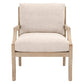 Benzara BM233031 21" Beige and Brown Cushioned Seat Wood Frame Club Chair