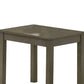 Benzara BM233095 3-Piece Gray Transitional Coffee Table and End Table With Block Legs