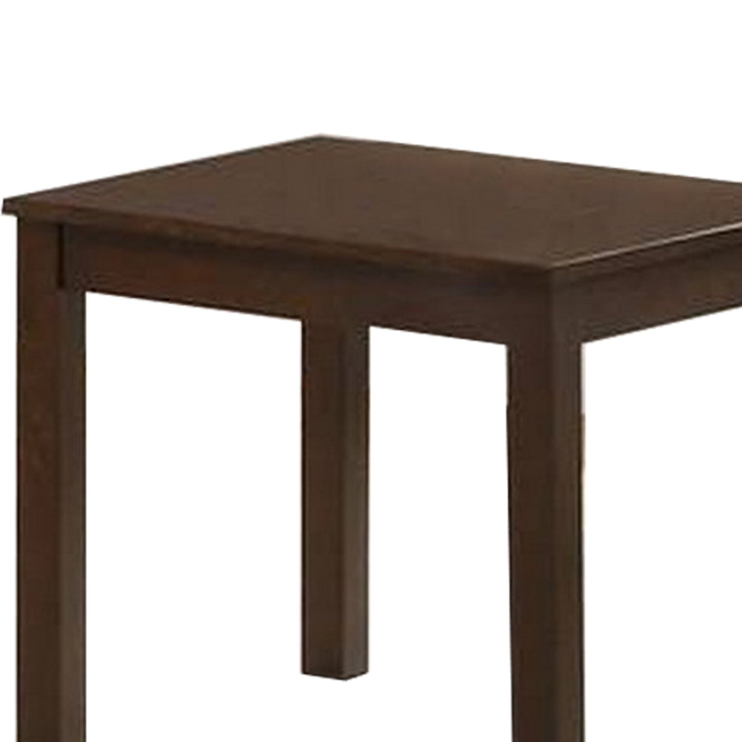 Benzara BM233096 3-Piece Brown Transitional Coffee Table and End Table With Block Legs