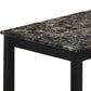 Benzara BM233098 3-Piece Black Coffee Table and End Table With Faux Marble Top