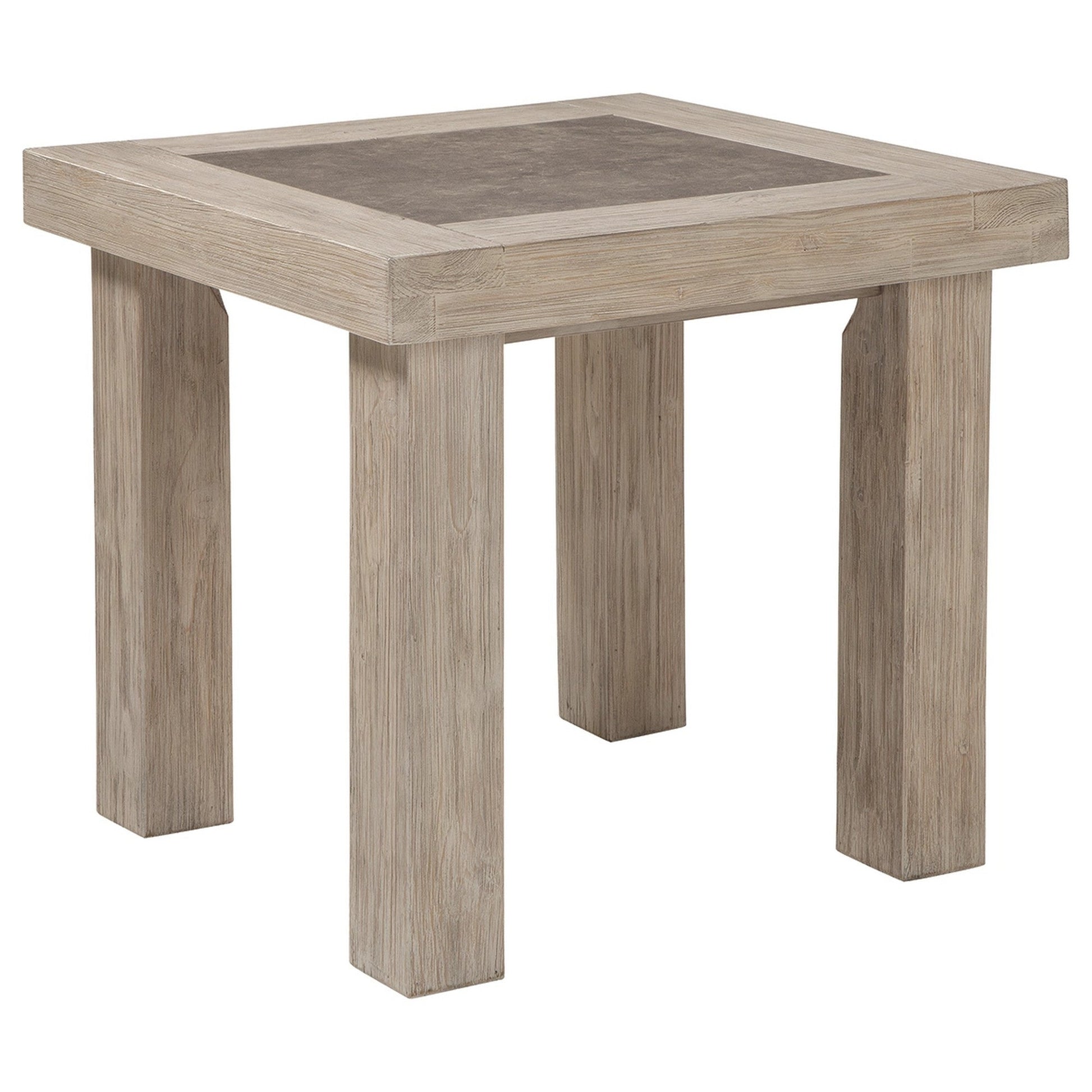 Benzara BM233211 24" Brown Wooden End Table With Grains