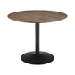 Benzara BM233395 30 Inch Round Wooden Top Modern Dining Table, Black and Brown