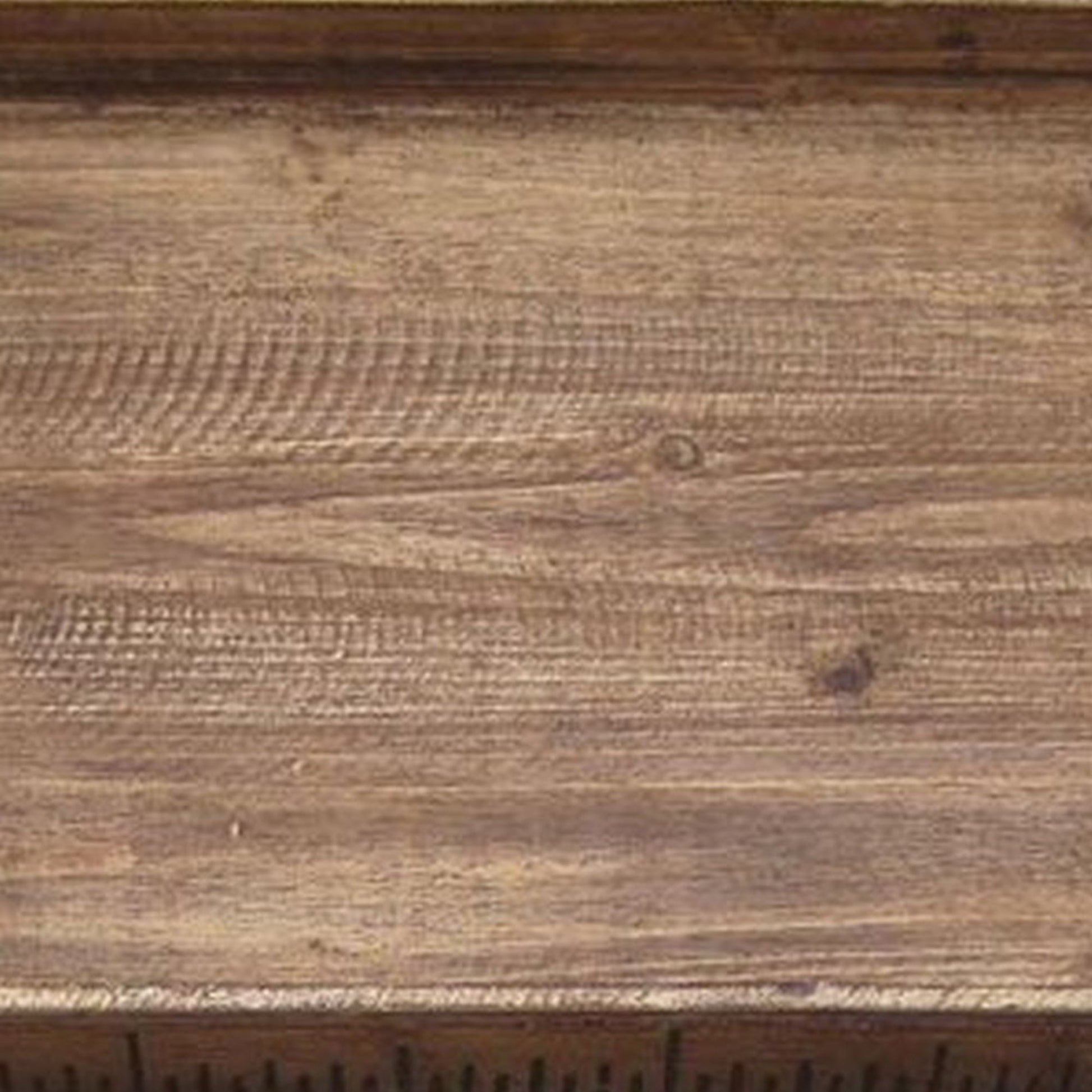 Benzara BM233465 Brown Rough Sawn Textured Rectangular Wooden Ruler Tray, Set of 3