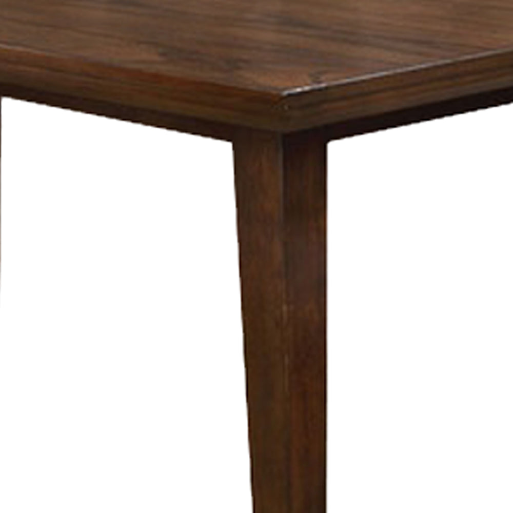 Benzara BM233842 Rectangular Wooden Dining Table With Tapered Block Legs, Brown